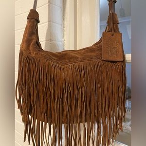 Ralph Lauren Large Fringe Brown Suede bag
